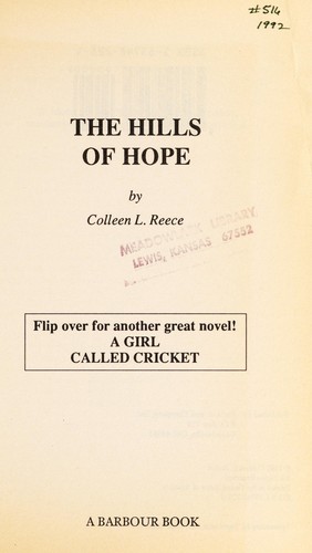 Book cover photo for A Girl Called Cricket and the Hills of Hope