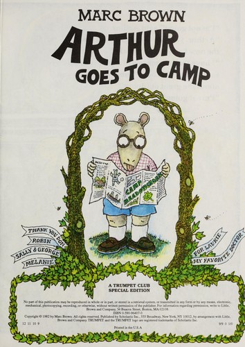Book cover photo for Athur Goes To Camp (An Arthur Adventure)