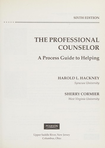 Book cover photo for The Professional Counselor: A Process Guide to Helping