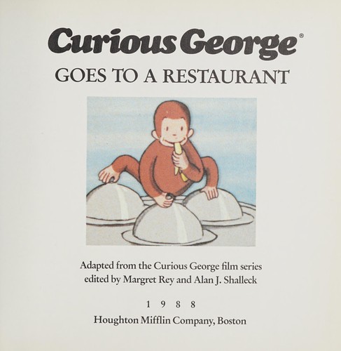 Book cover photo for Curious George Goes to a Restaurant