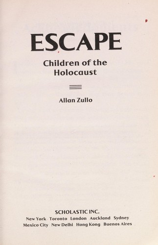 Book cover photo for Escape: Children of the Holocaust