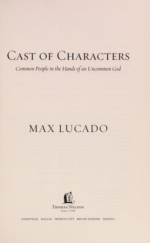 Book cover photo for Cast of Characters: Common People in the Hands of an Uncommon God