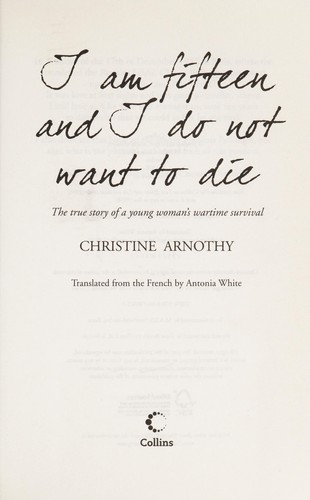 Book cover photo for I am Fifteen and I Do Not Want to Die